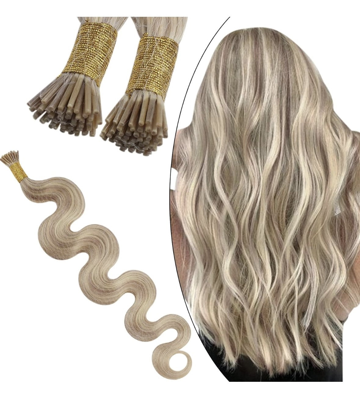 20" 100% Human itip Hair Extensions